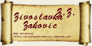 Živoslavka Zaković vizit kartica